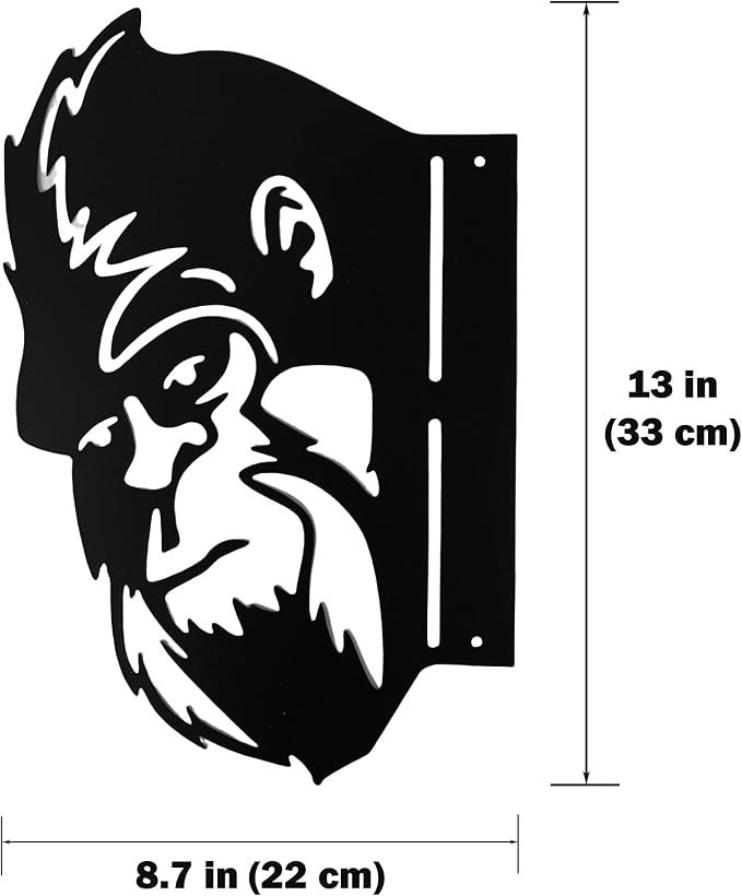 13.4x8.7 IN Sasquatch Peek Metal Sign Bigfoot Yard Decor | Funny Big Foot Animal Cutout Plaque Sculpture Silhouette Art Tree Fence Garden Patio House Wall Porch Man Cave Cabin