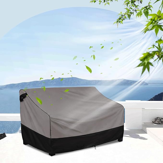 FORSPARK Waterproof Patio Sofa Cover, Heavy-Duty 3-Seater Outdoor Couch Cover, Universal Fit for Large Sofas & Deep Seats, Fits up to 79”W x 38”D x 35”H