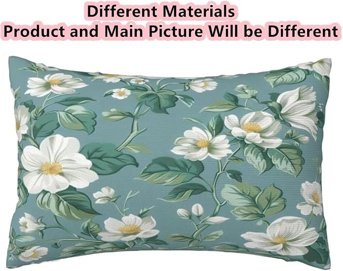 Outdoor Pillows Waterproof Set of 2 Outdoor Pillow Covers 16x24 Inch, Green Throw Pillows Flower Pillow Covers, Summer Garden Decorative Pillows Outdoor Pillows for Patio Furniture Home Decor -hs314