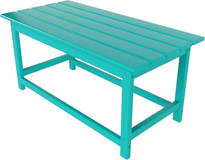HDPE Laguna Outdoor Poly Adirondack Coffee Table, Turquoise