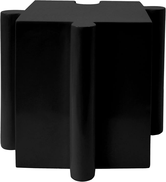 Christopher Knight Home Daton 3 Piece Interlocking Outdoor Side Table Set, Modular Lightweight Concrete Coffee Table, Convertible MGO End Table for Indoor&Outdoor, Creative Set Up, Black+White