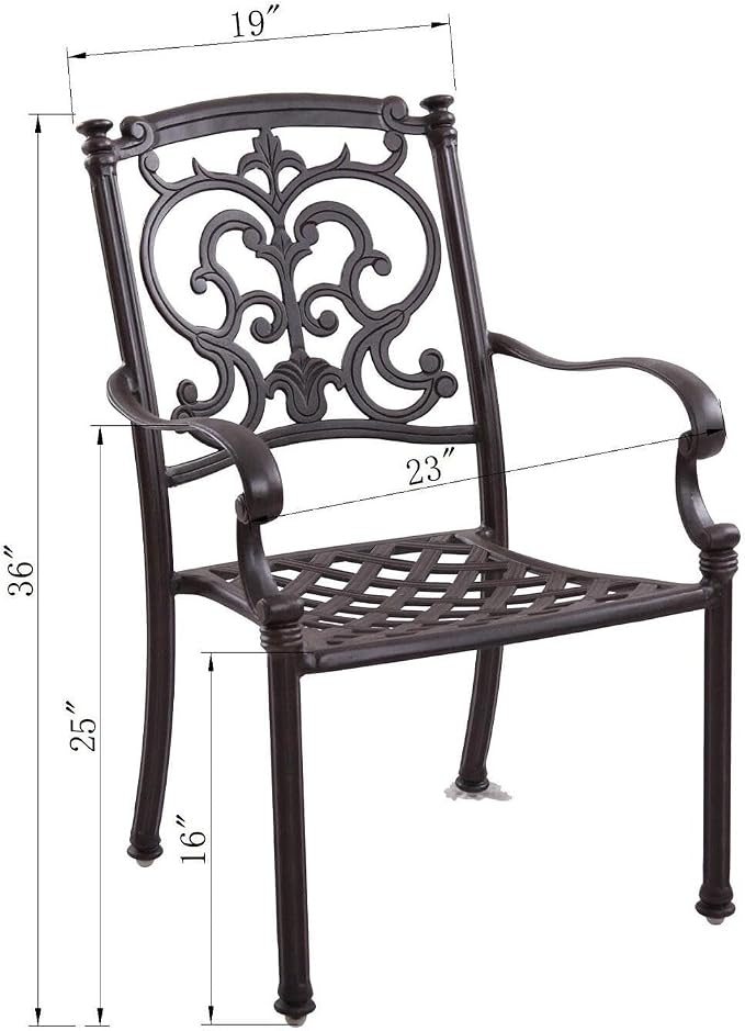Darlee Santa Barbara 7 Piece Cast Aluminum Patio Dining Set with Oval Table - Antique Bronze