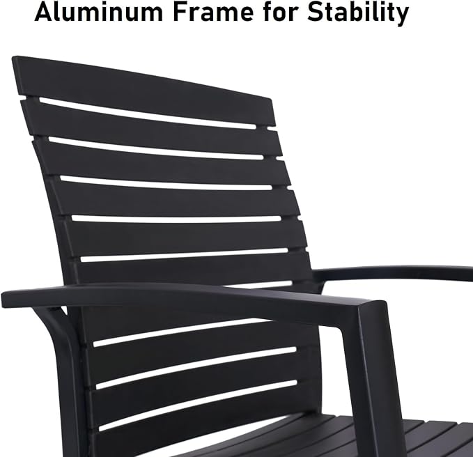 7-Piece Patio Furniture Set, 63" Patio Table and Aluminum Chairs | Rectangle Metal Outdoor Dining Table, 1.6" & 1.9" Umbrella Hole, Aluminum Frame Patio Chair, Resin Seat and Backrest