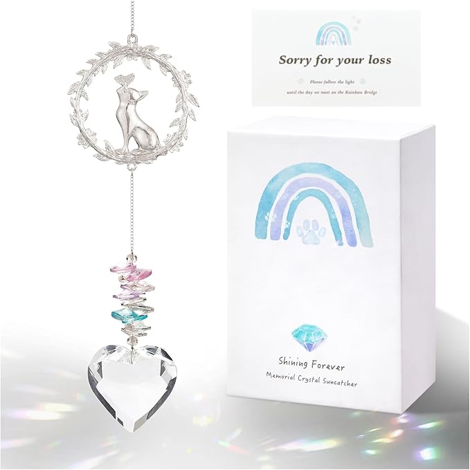 Loss of Cat Sympathy Gifts, Cat Memorial Suncatcher, Cat Remembrance Gift | Thoughtful Pet Passing Away Bereavement Gift