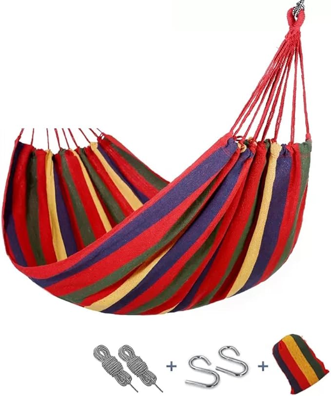 Outdoor Hammock Anti-Rollover Travel Camping Portable Hammock Hanging Chair Outdoor Portable Camping Travel Equipment (Color : Multi-Colored, Size : 200 * 150cm)