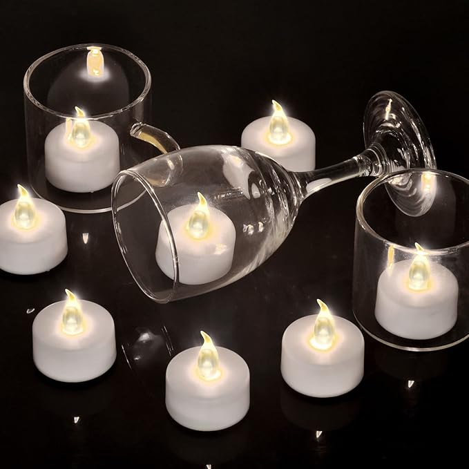 Tea Light, 200 Pack Flameless LED Tea Lights Candles Flickering red 200+ Hours Battery-Powered Tealight Candle. Ideal for Party, Wedding, Birthday, Gifts and Home Decoration