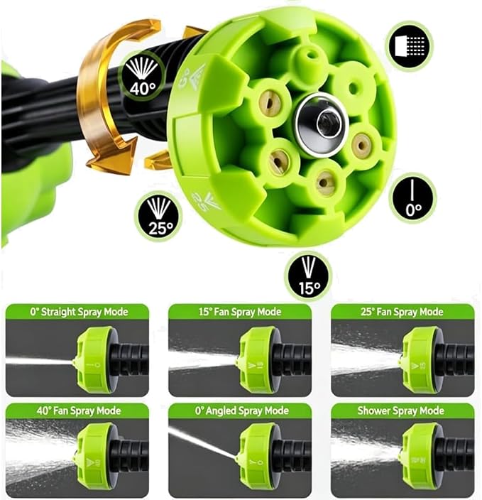 Cordless Portable Washer, 2026 Upgraded 1800 Psi Battery Powered Handheld Washer with 6-in-1 Nozzle, Battery Operated Pressure Washer for Car,Home,Bike,Garden Patio, Outdoor Cleaning (Green)