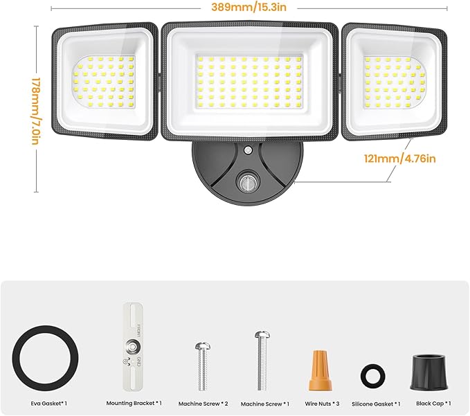 Onforu Dusk to Dawn Flood Lights Outdoor,130W Outdoor Lighting,6500K 13000LM Super Bright Lights,IP65 Waterproof Hardwired LED Security Lights for Garage,Yard,Outside