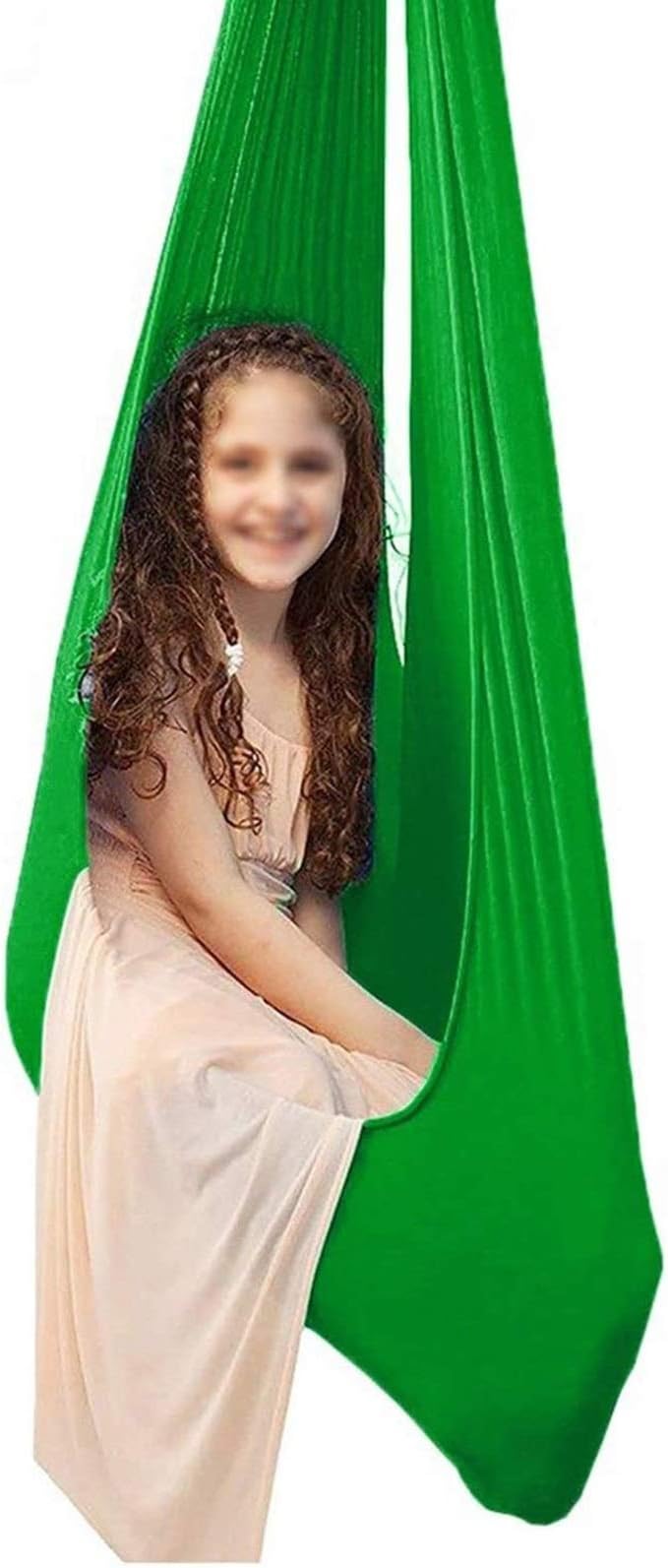 Elastic Therapy Swing Sensory Hammock for Child Kids Adult Autism ADHD and Aspergers Outdoor Indoor Up to 200kg (Color : Green, Size : 100 x 280 cm)