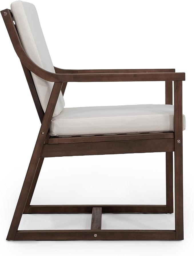All-Weather Patio Chairs Set of 2, Outdoor Dining Chairs with Removable Cushions, 400 lbs Support Garden Chair, Mocha