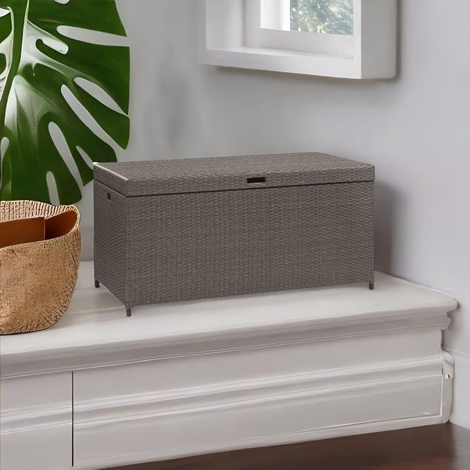 Ergode Palm Harbor Outdoor Wicker Storage Chest - Weathered Grey