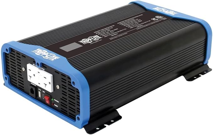 Tripp Lite 2000W Compact Pure Sine Wave Power Inverter, 2 GFCI Outlets, 1 USB + 1 USB-C Charging Ports, Remote Control via RJ12 Telephone Cable, 2-Year Warranty (PINV2000SWL-120)
