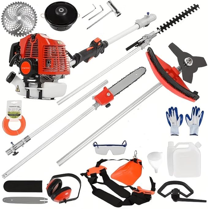 52cc 5-in-1 String Trimmer Gas Powered (red1)