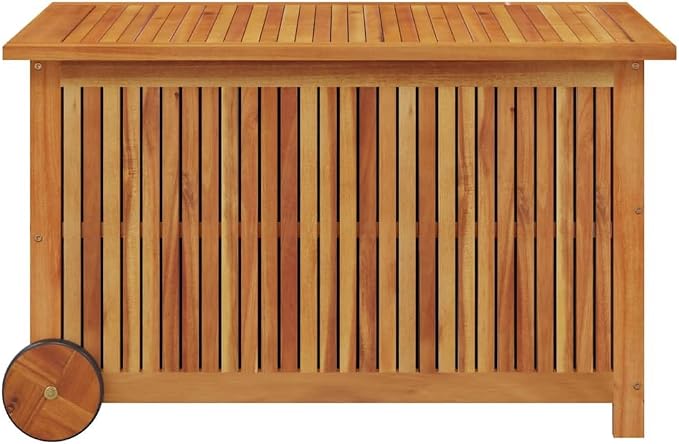 vidaXL Outdoor Storage Box, Deck Box with Lid, Patio Cabinet, Storage Chest for Outdoor Cushions Throw Pillows Garden Tools, Retro, Solid Wood Acacia