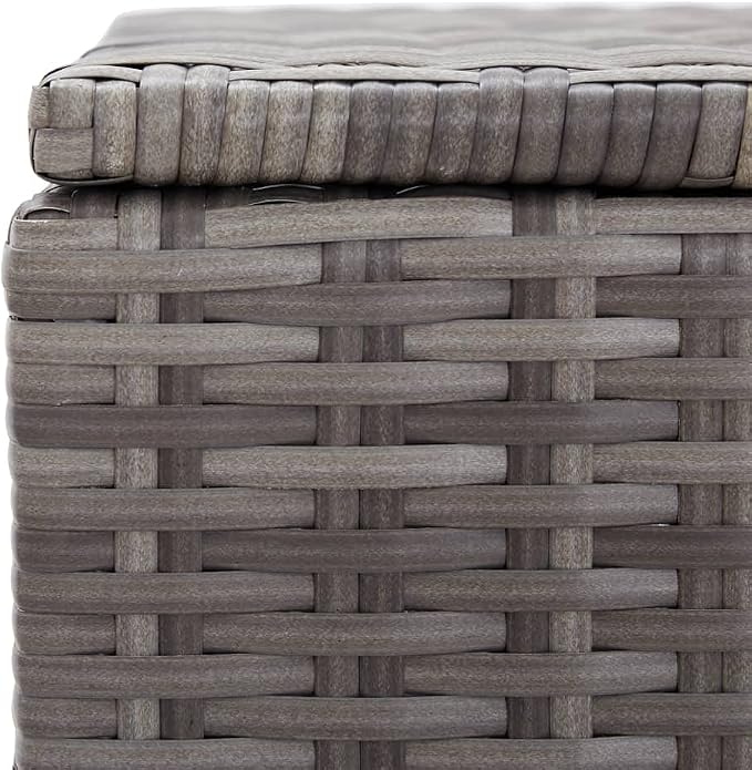 Patio Storage Box,outdoor cushion storage,box,patio furniture,for Patio, Lawn, Backyard, Outdoor, Gray 59.1"x19.7"x23.6" Poly Rattan