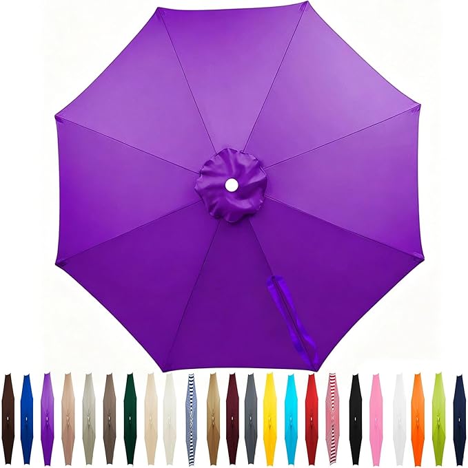 Outdoor Patio Umbrella Replacement Canopy 7.5ft/9ft/10ft/11ft 6/8 Ribs, Cantilever Offset Patio Umbrella Fabric Cover Resistant Waterproof Shade for Table Pool