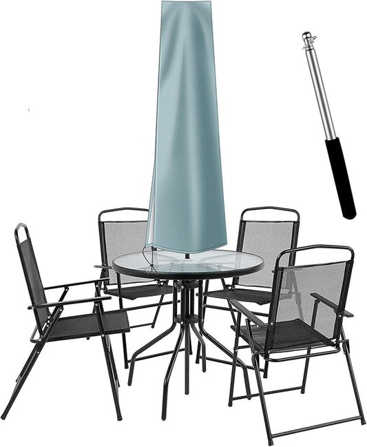 Dafire Patio Umbrella Cover for 7FT to 9FT Patio Umbrellas,1.7m Parasol Covers (Grey 420D),Oxford Fabric Waterproof Market Umbrella Cover with Zip,Parasol Covers for Outdoor Umbrellas with Rod