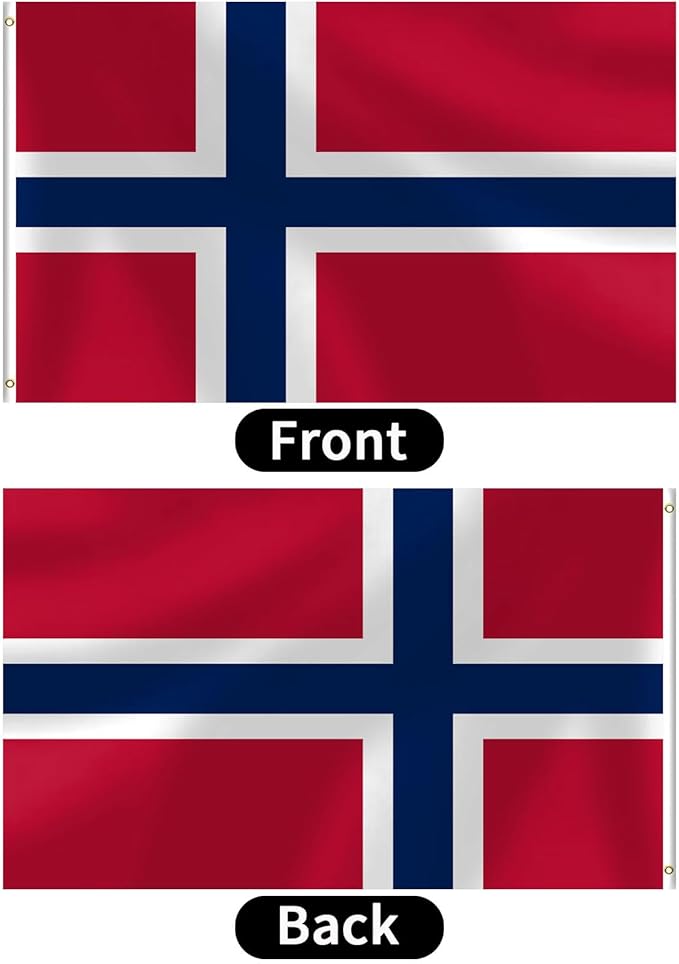 Norway Flag 3x5 FT Heavy Duty Norwegian Flag Double Stitched Vivid Color Fade Proof Outdoor Decor With Brass Grommets(Norway)