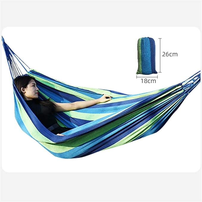 Camping Hammock, Double Hammock with Spreader Bars 190x150cm Camping Hammock Outdoor, with Thickened Durable Canvas Fabric, 480 lb Load Capacity, for Backyard, Garden(Rojo)