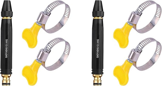 High Pressure Power Car Water Washer Nozzle with Metal Connector, Garden Hose Sprayer for Car Washing and Outdoor Cleaning, Sturdy Watering and Pressure Cleaning Accessory (2Set)