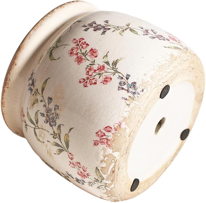 Xiaan Jiaju Flower Pots, Vintage Ceramic Planters for Indoor Plants, 6.29'' Plant Pots with Drainage, French Country Lavender Vase & Planters, Antique Home Room Decor, Gardening & Housewarming Gifts