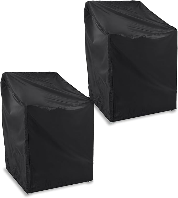 Covermates Classic Outdoor Chair Cover – Heavy-Duty 12-Gauge Vinyl Patio Chair Protector, Weather-Resistant, Elastic Hem, Fits Most Garden & Deck Chairs, 25W x 28D x 36H - Set of 2