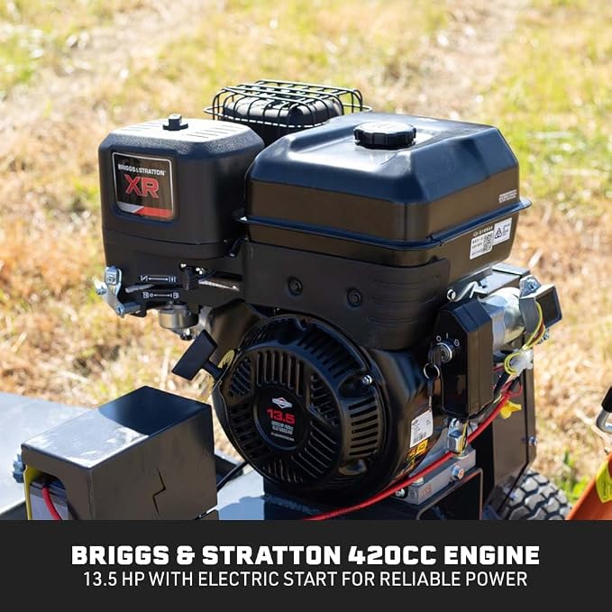 Titan Attachments 48" ATV/UTV Tow-Behind Flail Mower, Briggs and Stratton 420cc XR Professional Series Engine, 13.5 HP, Electric Start, Y-Blades, Mulch and Finish Mower for Uneven Terrain