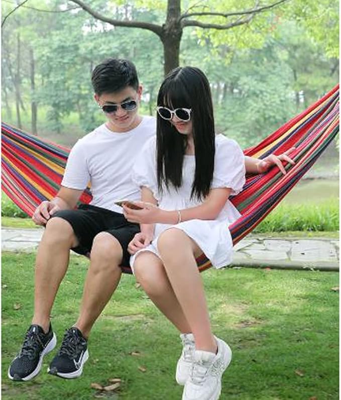 Outdoor Hammock Anti-Rollover Travel Camping Portable Hammock Hanging Chair Outdoor Portable Camping Travel Equipment (Color : Red-b, Size : 190 * 80cm)