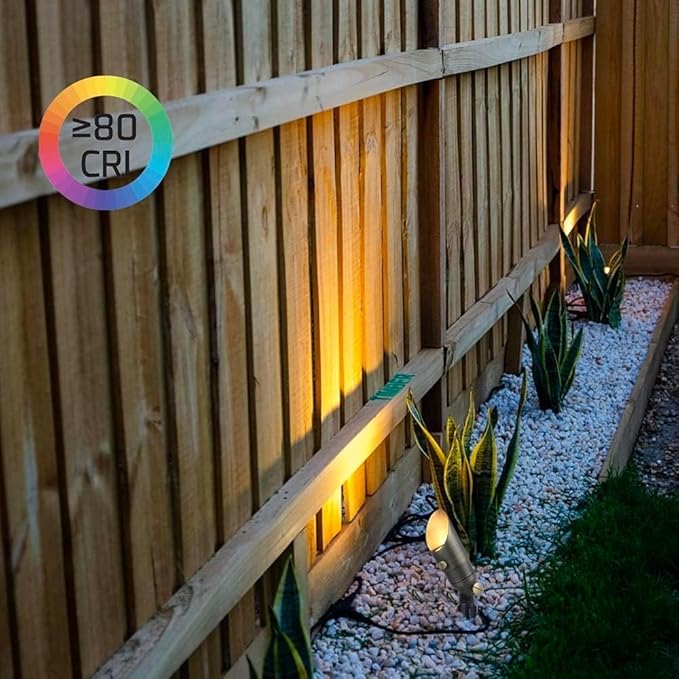 Brass Landscape Lights, 12V Low Voltage Mini Spotlight, Replaceable 3W MR11 LED Bulb Warm White, Solid Brass Spot Light, Weatherproof Accent Light for Outdoor Garden Yard Lighting 2-Pack