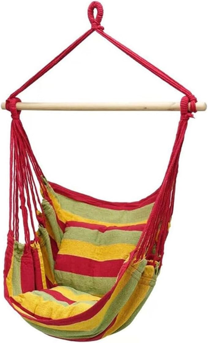 Compatible for Indoor Travel Bedroom Garden Fabric Camping Rope Bed 120KG Hammock Swings Swing Seat Hanging Chair(E)
