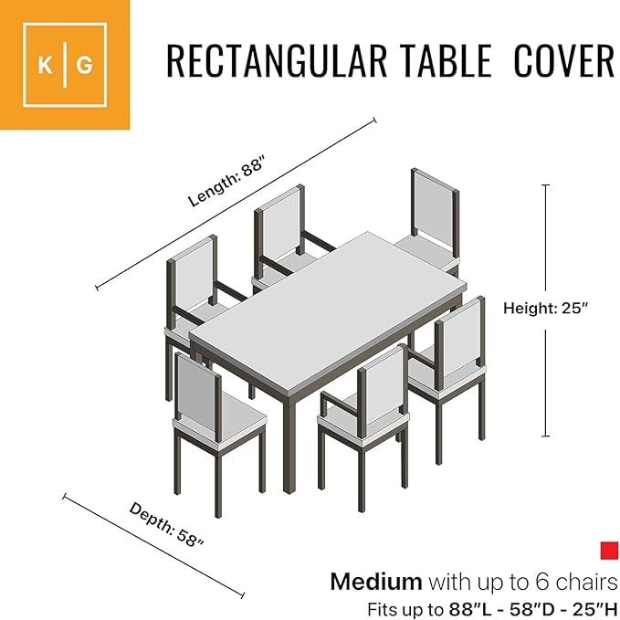 Patio Table & Chair Set Cover - Durable and Water Resistant Outdoor Furniture Cover, Medium Size