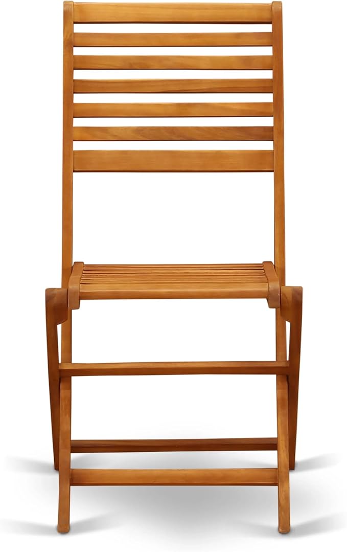 East West Furniture AEBS5CWNA 5 Piece Outdoor Patio Dining Sets Includes a Rectangle Acacia Wood Table and 4 Folding Side Chairs, 36x60 Inch, Natural Oil