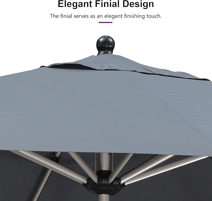 PURPLE LEAF 9' x 11' Rectangle Paito Outdoor Umbrella for Patio, Aluminum Table Umbrella for 3 Year Fade Resistant, Sturdy Pool Market Umbrella for Deck Garden, Patio or Lawn