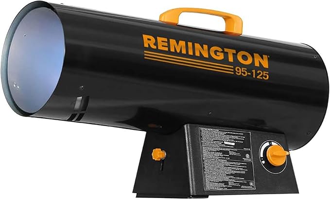 Remington 125,000 BTU LP Propane Forced Air Heater | For Warehouses, Construction Sites, and Workshops (REM-125V-GFA-O)