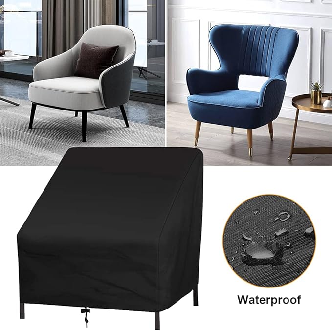 Uranshin Outdoor Patio Furniture Covers - Waterproof Rocking & Lounge Chairs, 210D, 37.8"W x 30.7" D x 28.74" H