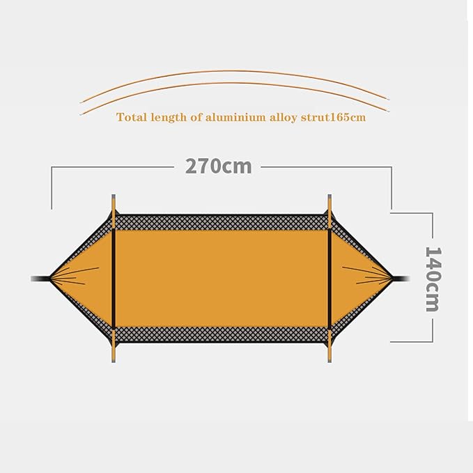 BNEI Double Hammock, Outdoor Tent, Easy to Carry, 270 * 140 cm, Maximum Load 200 kg, Suitable for Patio, Outdoor Camping (Green)