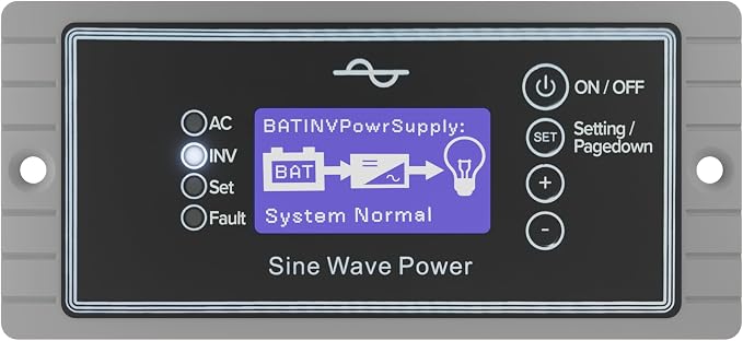 ExpertPower 3000W Pure Sine Wave Inverter Charger | Peak 9000W | DC 12V - AC 110V | LifePO4/ Lithium Battery Compatible | Auto Transfer Switch | External Display