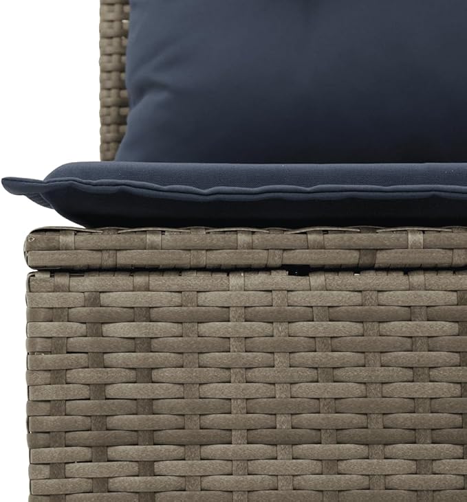 vidaXL Patio Sofa Set with Cushions 11 Piece, Outdoor Sectional Sofa Couch, Patio Conversation Set for Garden Backyard, Gray Poly Rattan