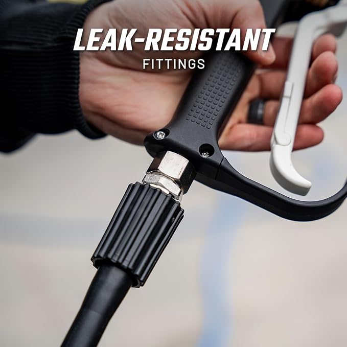 Slick Products Pressure Washer Flex Hose – 40 Ft Ultra-Flexible No-Kink High Pressure Hose, Lightweight Tangle-Free Design with Leak-Resistant Fittings for Car Wash & Outdoor Cleaning