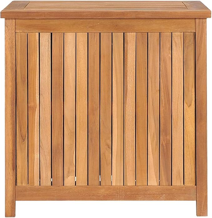 Outdoor Patio Storage Box Solid Teak Wood Deck Box Outdoor Storage Organization Box with Lid Storage Bench and Waterproof Lining for Garden,Patio,Backyard,23.6"x19.7"x22.8"