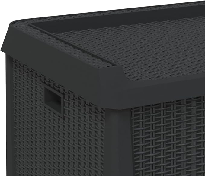 Gecheer Patio Rattan Deck Box Patio Storage Box Anthracite 33 gal p p