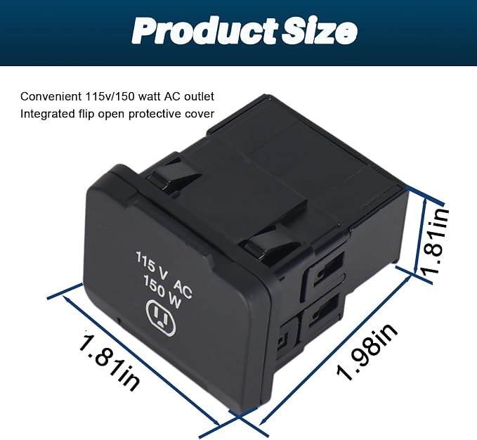 56046934AA Power Inverter Outlet 115V Fit for Jeep Grand Cherokee Dodge Durango 2014-2021,Ram 1500 2500 3500 4500 5500 Jeep Compass Chrysler Pacifica 2017-2021,Chrysler Voyager 2020-2021