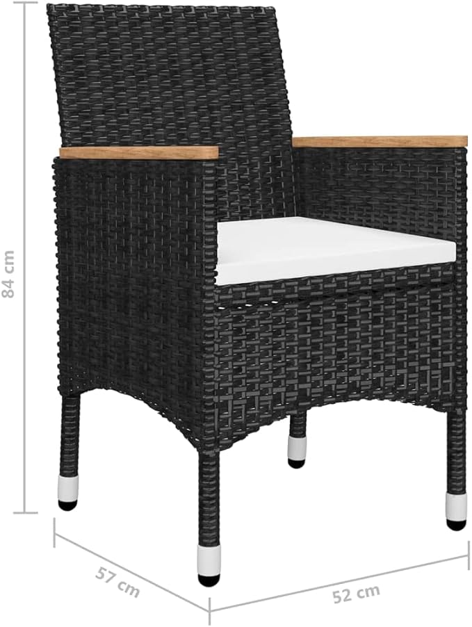 5 Piece Patio Dining Set, Sectional Sofa Outdoor Lounge Sets Front Porch Furniture Patio Conversation Set for Garden Negotiation Area Poolside Piazza Black