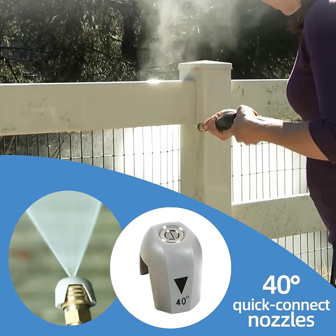 SPX3000-TPS Quick-Connect Spray Tips for Sun Joe SPX 3000 Series Pressure Washer Nozzle Set (0 Degree, 15 Degree, 25 Degree, 40 Degree, Soap) - 5Pcs
