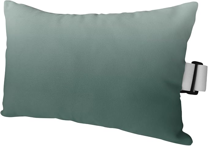 Outdoor Pillows Covers with Inserts Gray-Green Gradient Waterproof Recliner Pillow with Adjustable Strap Throw Pillows for Patio Furniture Pool Lounge Chair, 11x16 inch, 1PCS