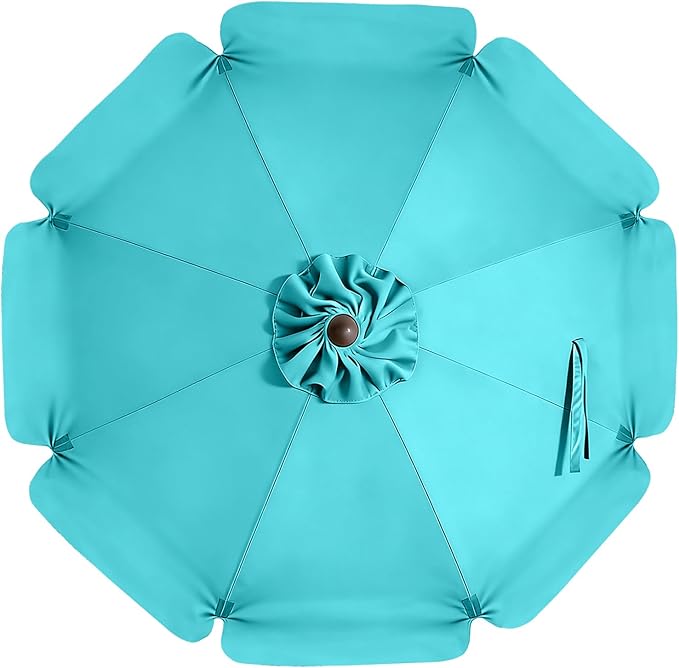 MASTERCANOPY Valance Patio Umbrella 10 ft Replacement Canopy for 8 Ribs-Turquoise Canopy Only