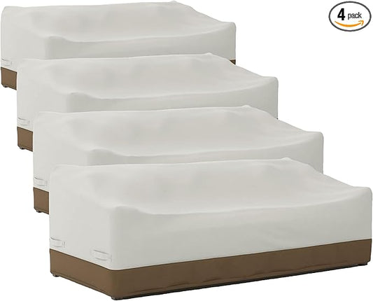 Amazon Basics 3-Seater Outdoor Patio Furniture Couch Sofa Cover Waterproof, Anti-UV, Durable, Beige/Tan (Pack of 4)
