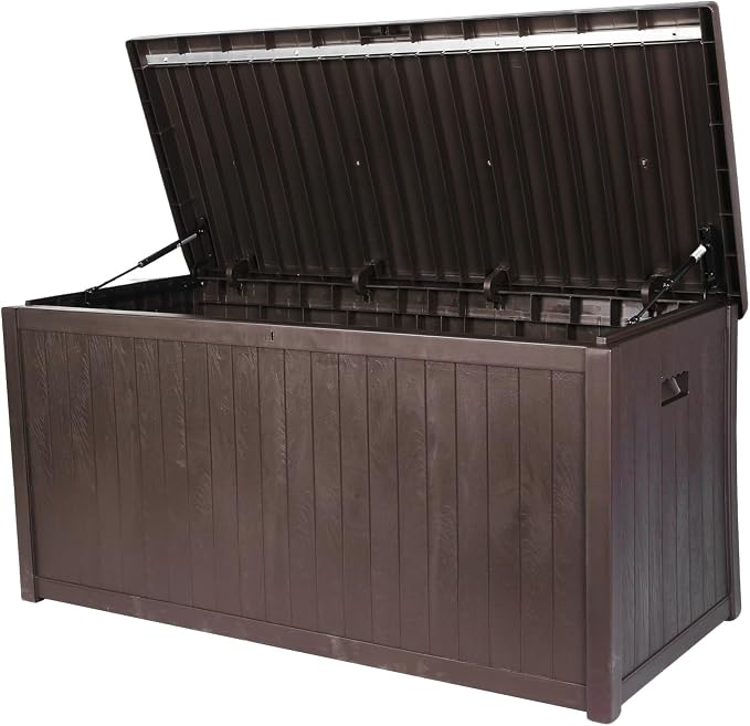 Large Outdoor Storage Boxes Lockable Deck Box Waterproof Garden Storage Box for Furniture Outdoor Cushions Gardens Pool Tools