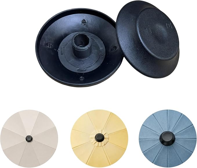 2 Pack Patio Umbrella Tip Caps Replacement Parts - Black Top Screw Cap for Outdoor Patio Umbrella Pole Handle, Easy Install Accessories Protects from Scratches