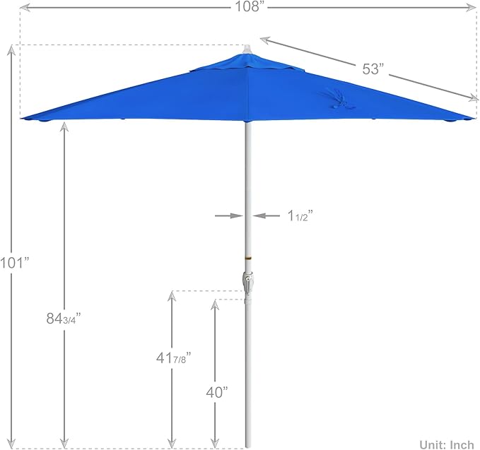 California Umbrella 9' Rd Aluminum Patio Umbrella